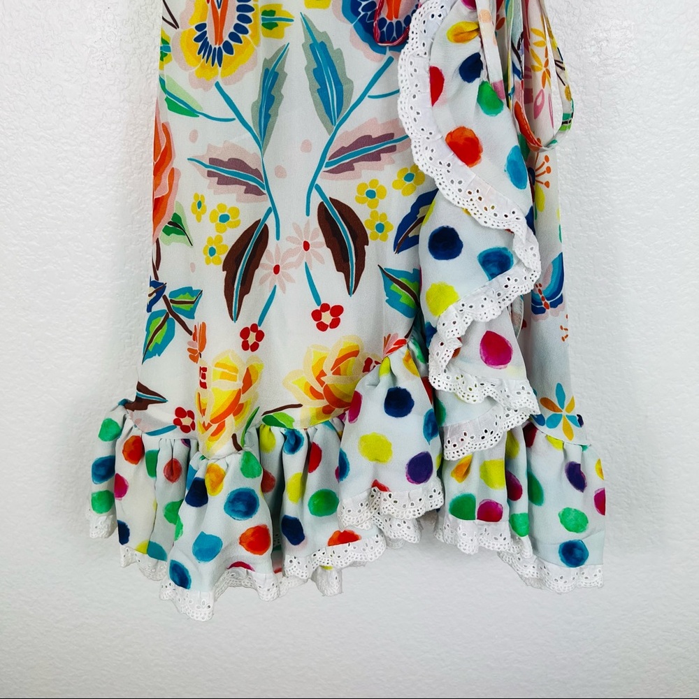 All Things Mochi Valeria Floral Silk Wrap Dress size XS - Picture 9 of 13